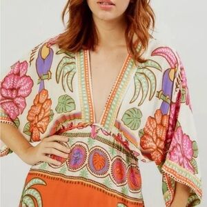 Colorful Floral Kaftan Dress